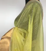 Yellow Mangalagiri Cotton Silk Saree with Kanchi Silk Border - Image 7