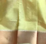 Yellow Mangalagiri Cotton Silk Saree with Kanchi Silk Border - Image 8