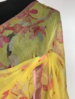 Yellow Kota Cotton Saree with Digital Prints - Image 6