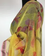 Yellow Kota Cotton Saree with Digital Prints - Image 5