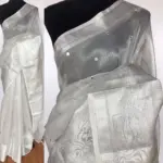 Silver Kota Silk Saree with Mirror Work
