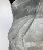 Silver Kota Silk Saree with Mirror Work - Image 6