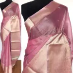 Pink Kota Silk Saree with Mirror Work