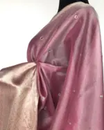 Pink Kota Silk Saree with Mirror Work - Image 7