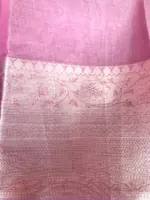 Pink Kota Silk Saree with Mirror Work - Image 8