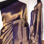 Blue Banarasi Silk Saree with Gold Zari Weaves - Image 2