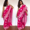 Hot Pink Banarasi Khaddi Georgette Saree