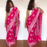 Hot Pink Banarasi Khaddi Georgette Saree - Image 2