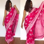 Hot Pink Banarasi Khaddi Georgette Saree - Image 4