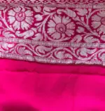 Hot Pink Banarasi Khaddi Georgette Saree - Image 5