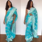 Pure Blue Banarasi Khaddi Georgette Saree - Image 5