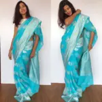 Pure Blue Banarasi Khaddi Georgette Saree