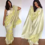Pastel Yellow Banarasi Khaddi Georgette Saree