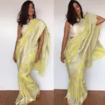 Pastel Yellow Banarasi Khaddi Georgette Saree - Image 2