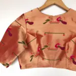 Gold Banarasi Silk Paithani Blouse - Image 3