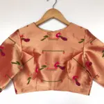 Gold Banarasi Silk Paithani Blouse - Image 4