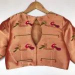 Gold Banarasi Silk Paithani Blouse - Image 5