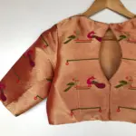 Gold Banarasi Silk Paithani Blouse - Image 6