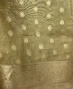 Yellow Tissue Silk Saree with Gold and Silver Zari Buttas - Image 8