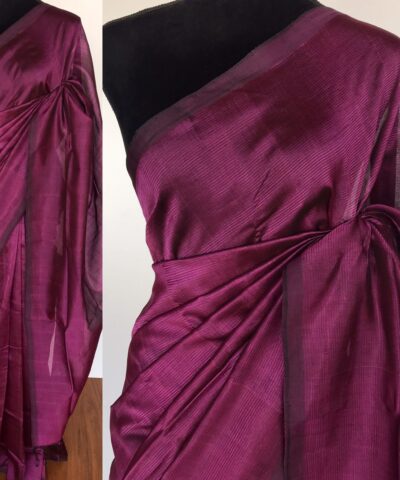 Pure Magenta Mangalagiri Silk Saree