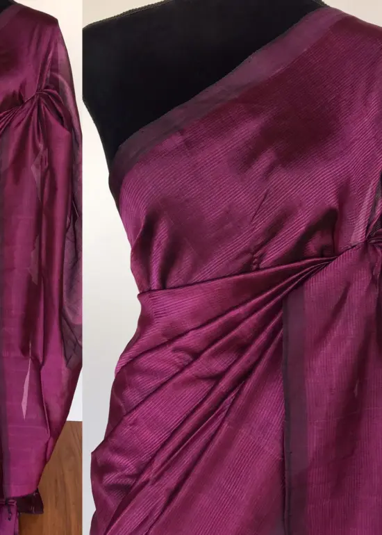Pure Magenta Mangalagiri Silk Saree
