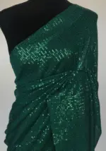 Bottle Green Georgette Saree with Embroidered Sequins - Image 3