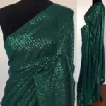 Bottle Green Georgette Saree with Embroidered Sequins - Image 2
