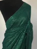 Bottle Green Georgette Saree with Embroidered Sequins - Image 4