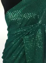 Bottle Green Georgette Saree with Embroidered Sequins - Image 5