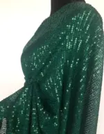Bottle Green Georgette Saree with Embroidered Sequins - Image 6