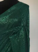 Bottle Green Georgette Saree with Embroidered Sequins - Image 7