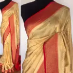 Beige Muga Silk Saree with Antique Gold Zari and Patola Weaves - Image 3