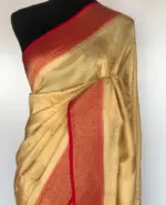 Beige Muga Silk Saree with Antique Gold Zari and Patola Weaves - Image 7