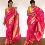 Hot Pink Banarasi Silk Saree with Pan Patola Weaves - Image 5