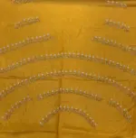 Mustard Embroidered Organza Silk Saree - Image 6