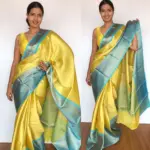 Yellow  Kora Silk Saree with Gold Zari Weaves - Image 2