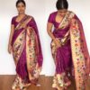 Magenta Banarasi Silk Saree with Paithani Weaves