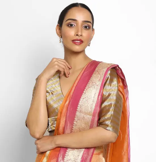 Gold Chanderi Silk Blouse