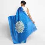 Multicolor Handpainted Pure Silk Saree - Image 3
