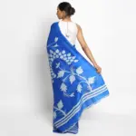 Blue Handpainted Pure Silk Saree - Image 3