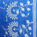 Blue Handpainted Pure Silk Saree - Image 4
