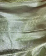 Green Banarasi Silk Saree with Silver Zari Weaves - Image 6