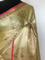 Yellow Tissue Silk Saree with zari weaves - Image 5