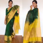 Bottle Green Mangalagiri Silk Saree - Image 5