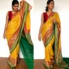 Mustard Banarasi Khaddi Georgette Saree with Antique Gold Zari Weaves