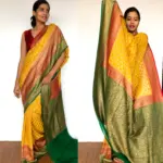 Mustard Banarasi Khaddi Georgette Saree with Antique Gold Zari Weaves - Image 4