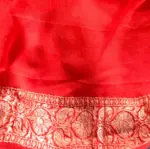 Royal Blue Banarasi Khaddi Georgette Saree with Antique Gold Zari Weaves - Image 6