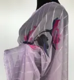 Lilac Organza Saree with Floral Prints - Image 6