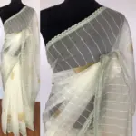 Sea Green floral Organza Saree