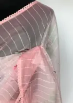 Light Peach Organza Saree with Floral Prints - Image 5
